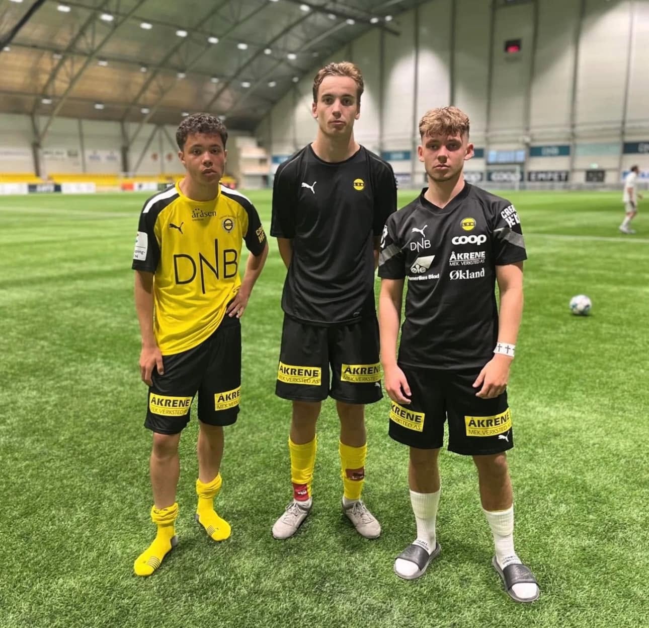 Young footballers in training session